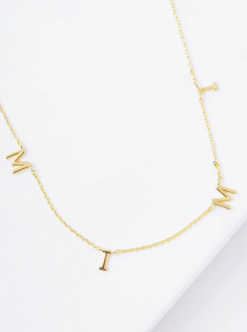 Mini Spaced Letter MIMI Necklace