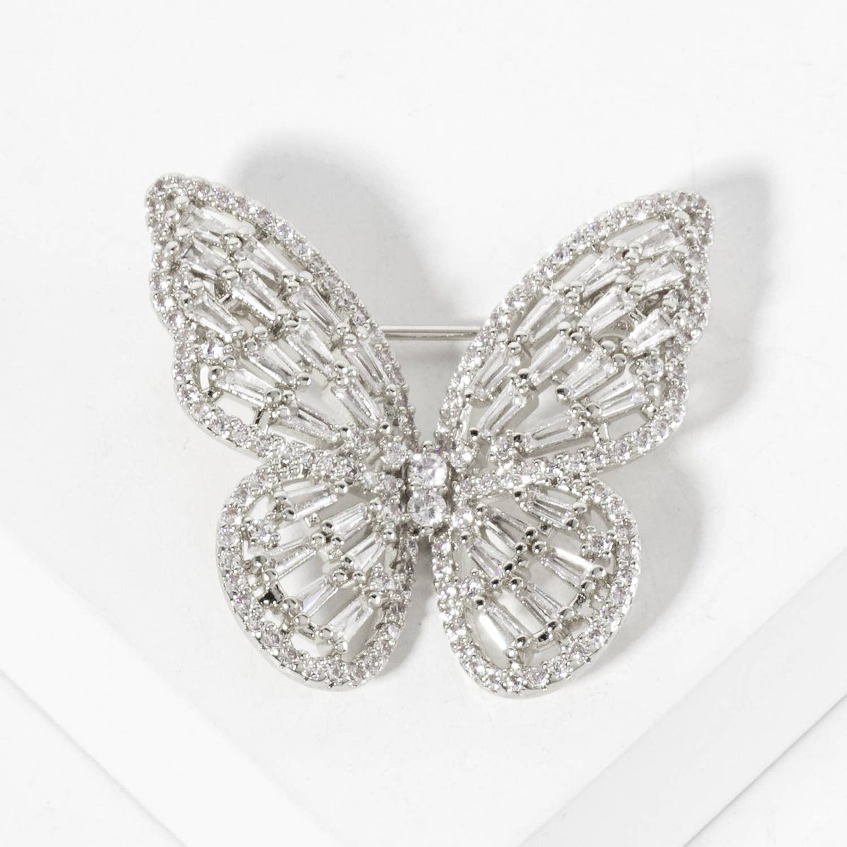 Butterfly Design 18K-Gold-Dipped Brass Brooch