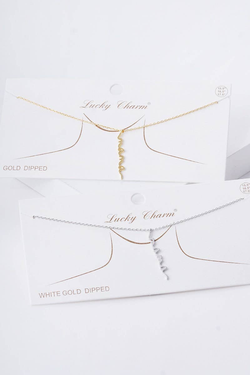 Gold Mama Vertical Necklace
