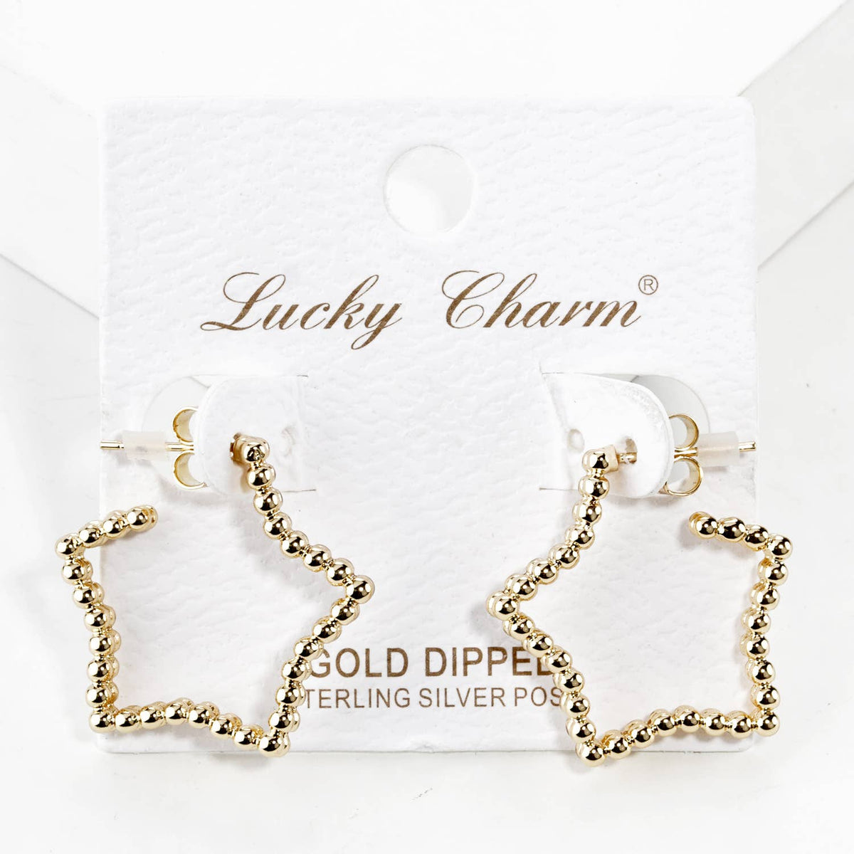 Dainty Beaded Star Hoop Earrings