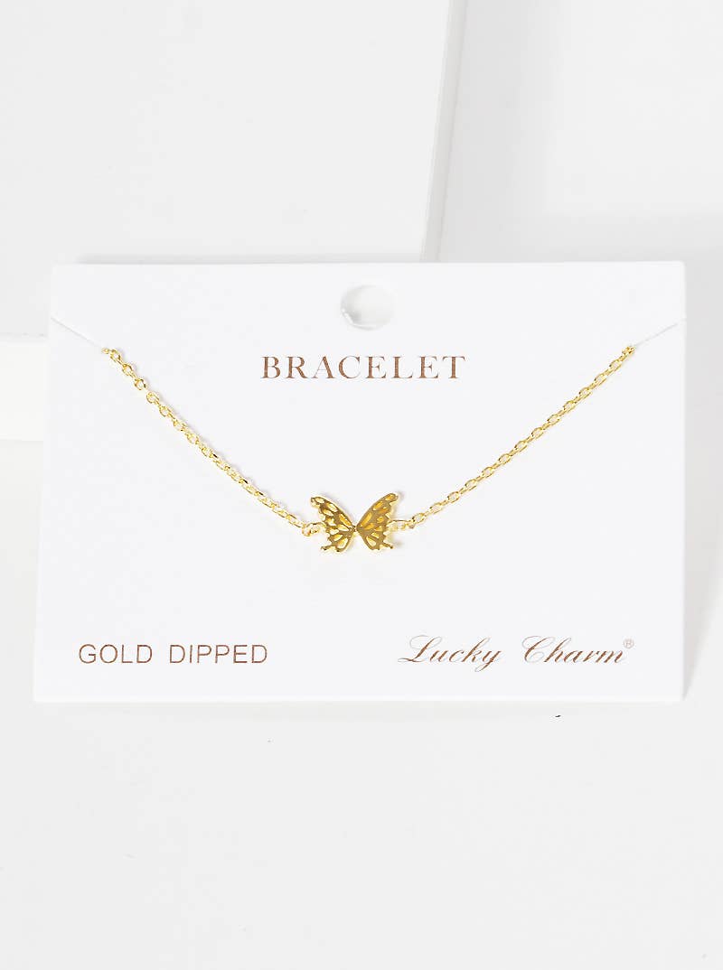 Minimalist Butterfly Charm Bracelet