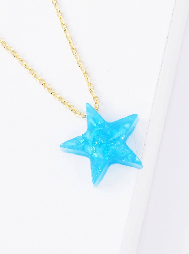 Gold Plated Opal Star Necklace