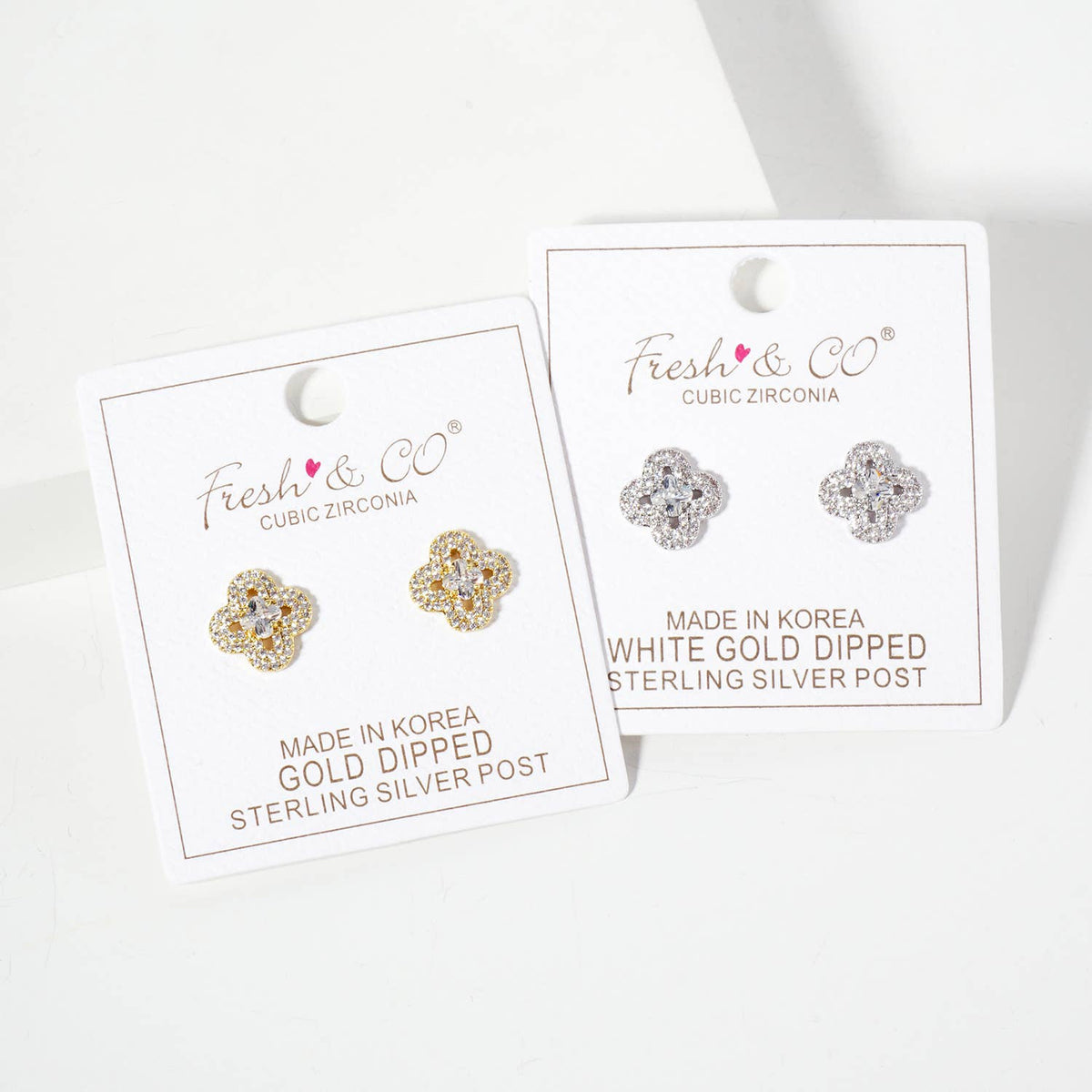 2mm Quatrefoil 18K-Gold-Dipped Stud Earrings