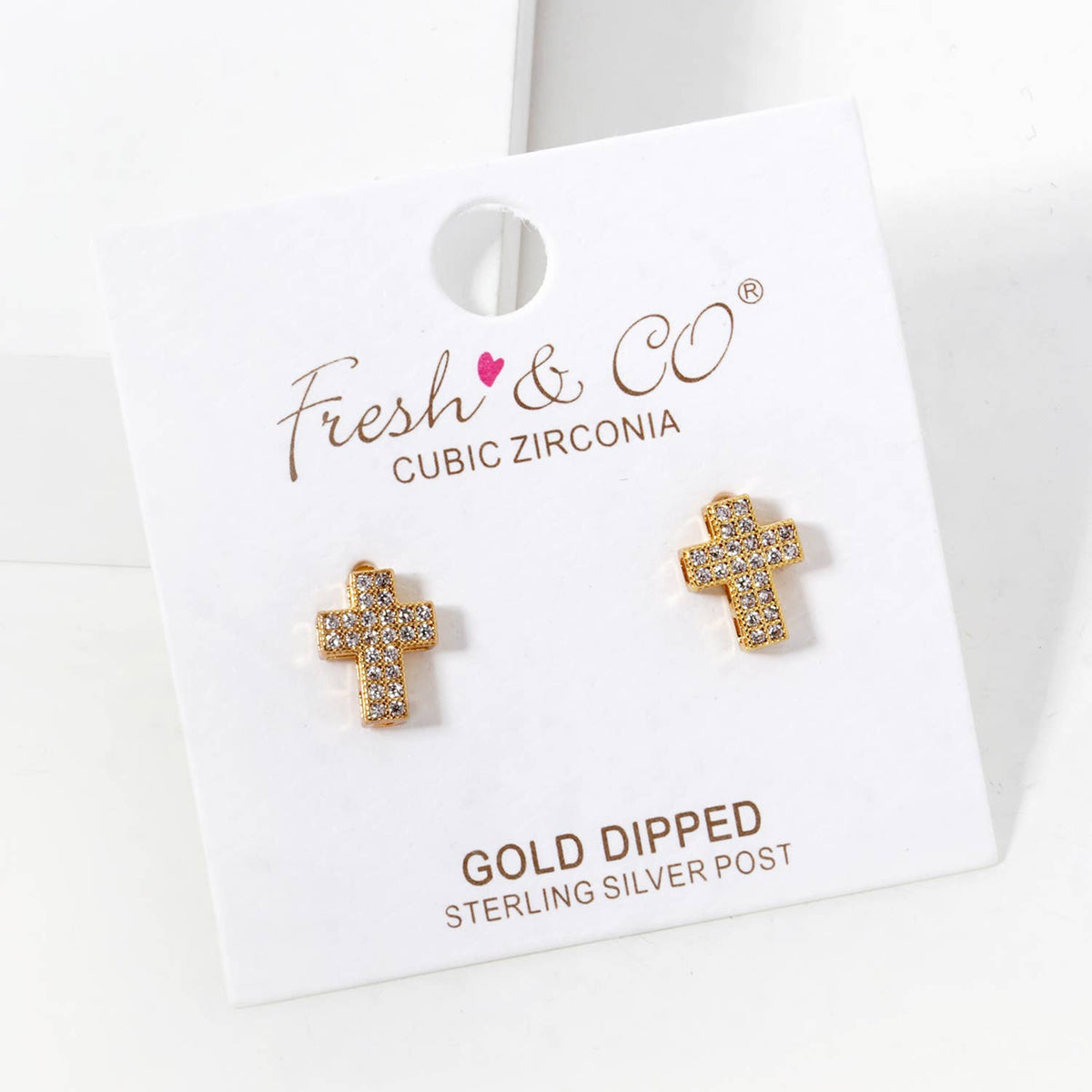 Tiny Gold Dipped Mini Cross Stud Earrings