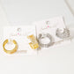 Geometric Pave Cubic Zirconia Huggie Hoop Earrings