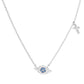 Gold Blue Evil Eye w/ Cross Necklace
