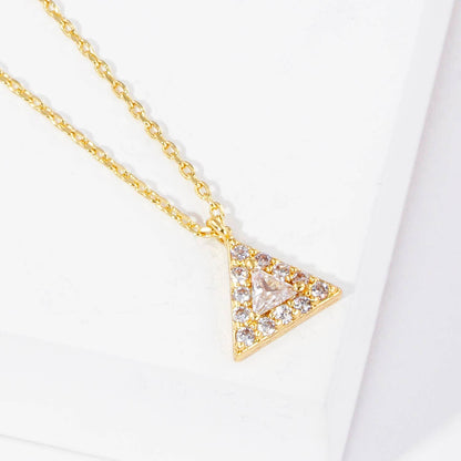 Minimalist Geometric Triangle Pendant Necklace