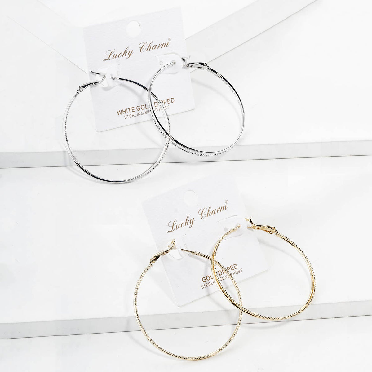 Textured Slim Hoop Earrings