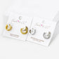 2 Line Micro Pave Set Cubic Zirconia 12mm Huggie Hoop