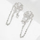 Botanical-Theme Pave-Set Rose Drop Earrings