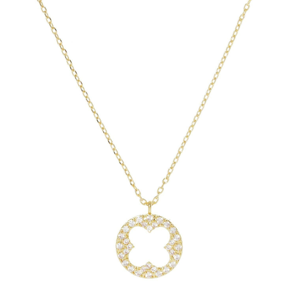 Gold Open Four Leaf Clover Necklace