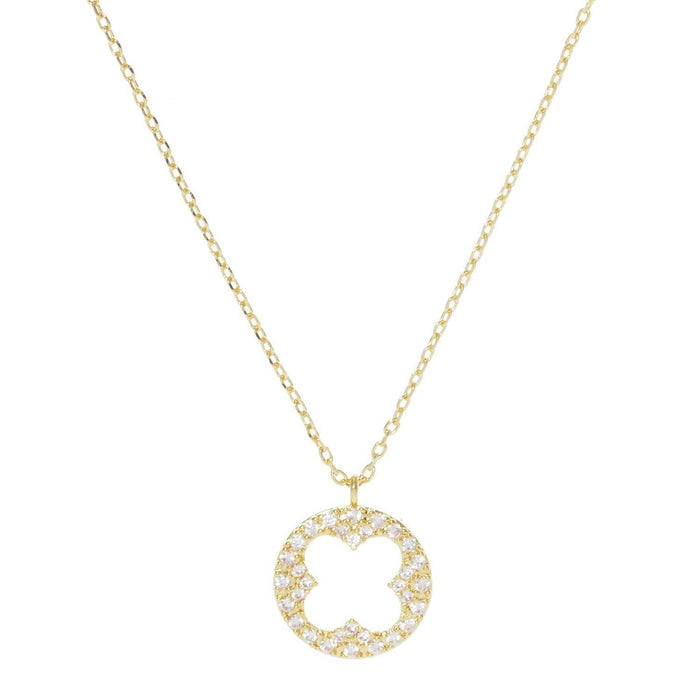 Gold Open Four Leaf Clover Necklace