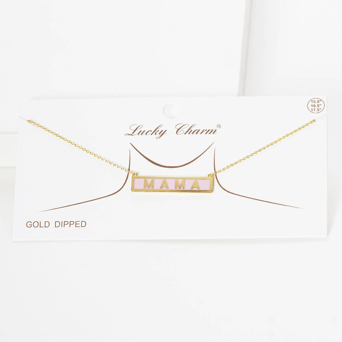 Gold Plated Mini Bar MAMA Necklace