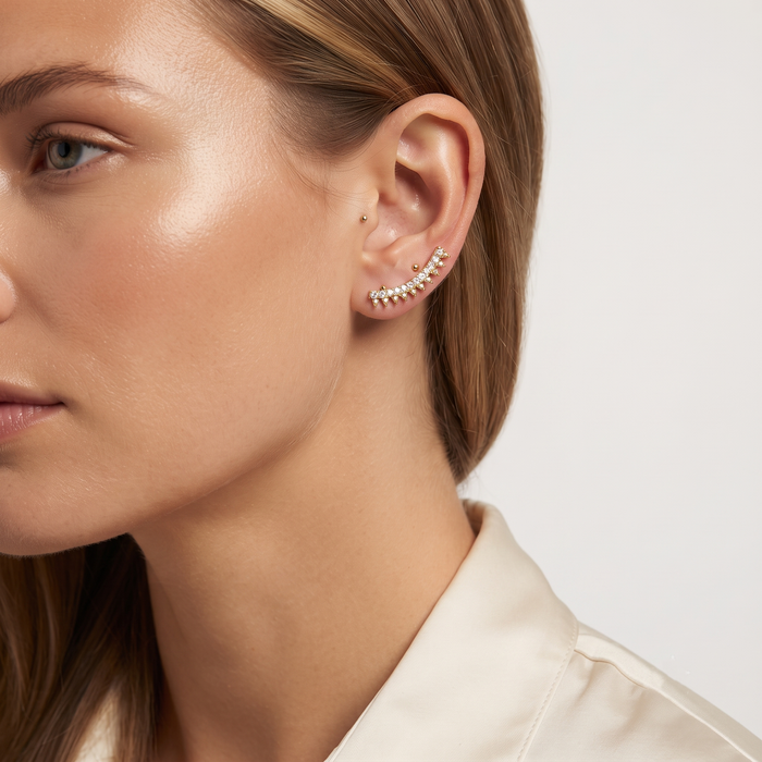 Cubic Zirconia Ear Crawlers