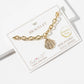 Cubic Zirconia Seashell Magnetic Clasp Link Chain Bracelet
