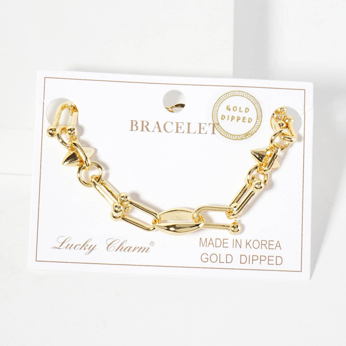 Edgy Spike U-Link Chain Bracelet