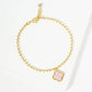 Minimalist Beaded Clover Charm Bracelet