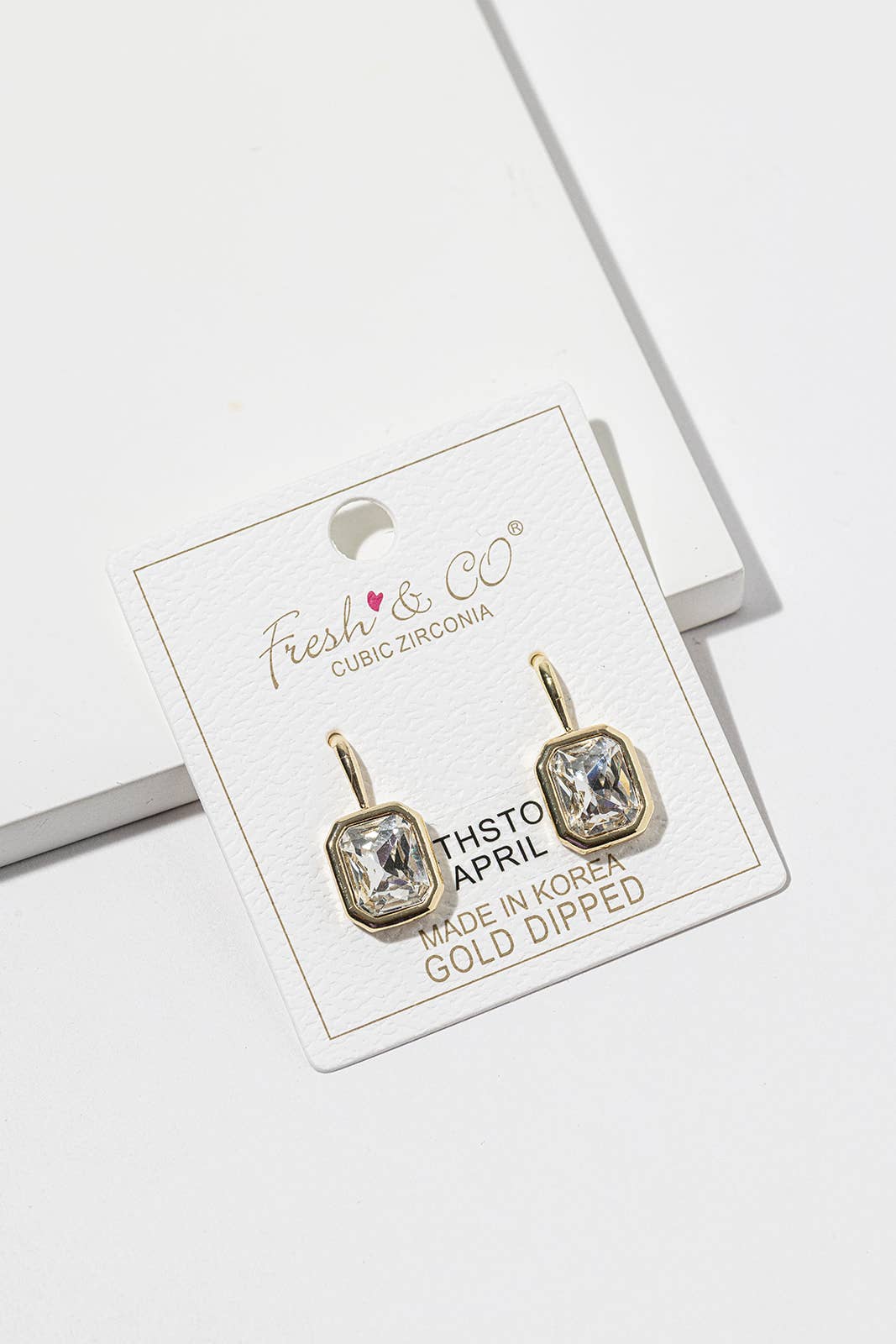 Birthstone Dangle Earrings – Gold-Dipped Octagon Cubic