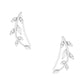 Gold Cubic Marquise Leaf Crawler Earrings