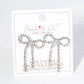 RIBBON BOW DROP POST EARRINGS / 18K GOLD DIPPED / CUBIC