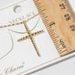 Dainty Beaded Cross Pendant Necklace.