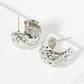 Polished Brass Sculpted Rhombus Open Hoop Earrings