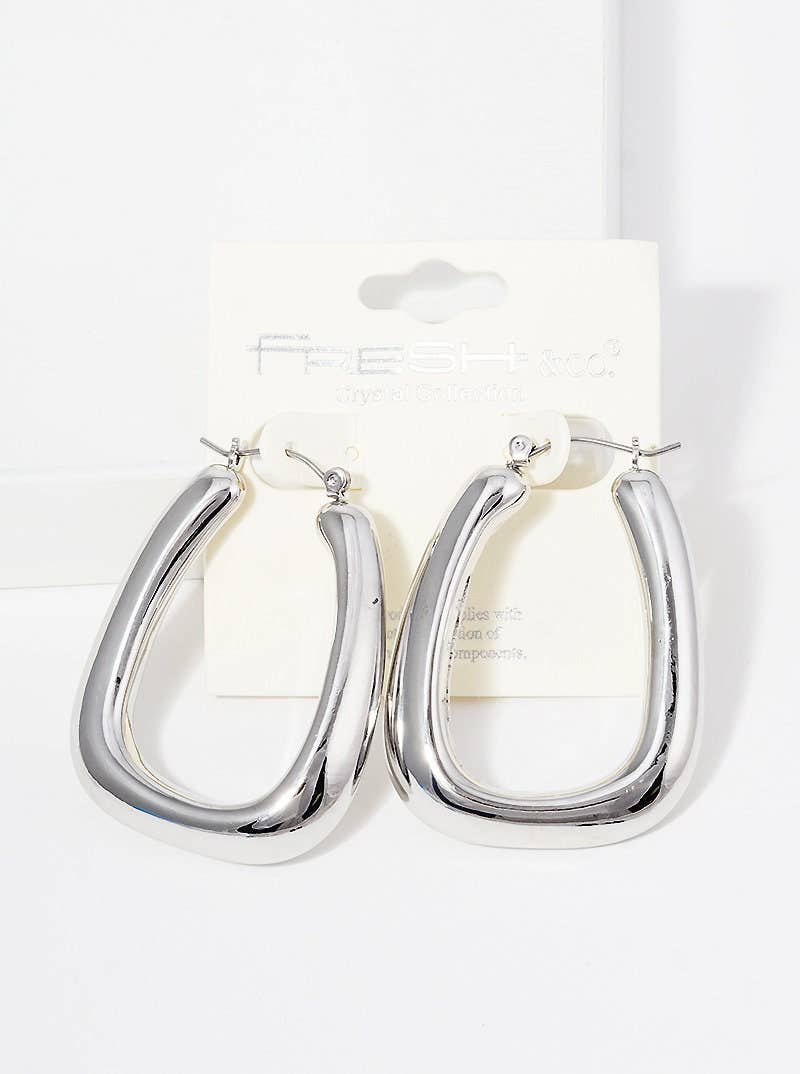 Gold Rectangular Hoop Earrings