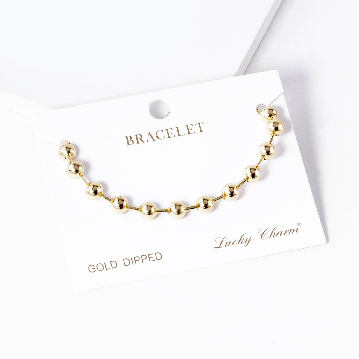 Minimalist Polished Bead Chain Bracelet.