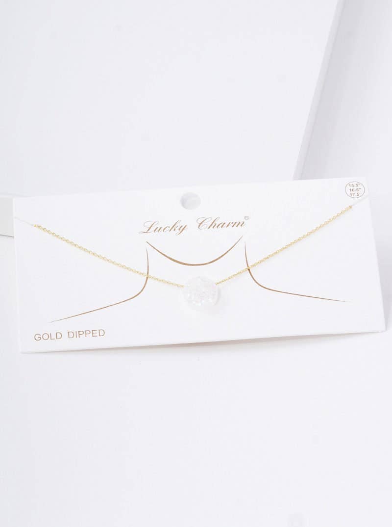 Gold Plated Opal Round Necklace