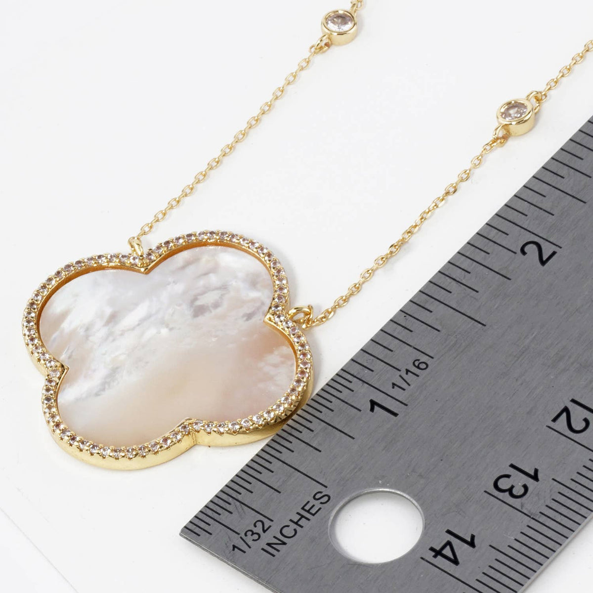 Quatrefoil Pendant Necklace / 18K Gold Dipped Micro Pave