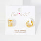 Four Cubic-Zirconia Strands 10mm Huggie Hoop Earrings