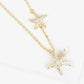 Gold Dipped Cubic Zirconia Pave Sea Life Starfish Necklace