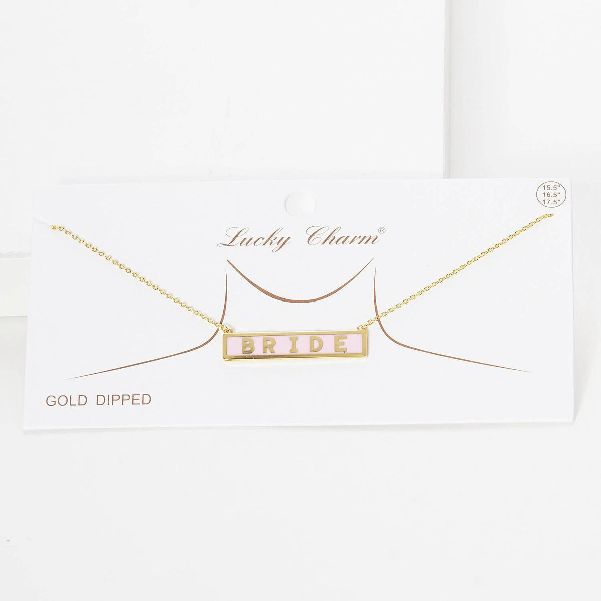 Gold Plated Mini Bar BRIDE Necklace