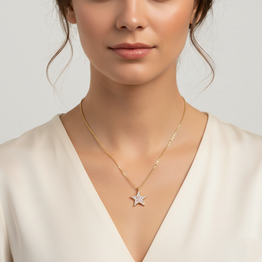 Pave Star Pendant Necklace