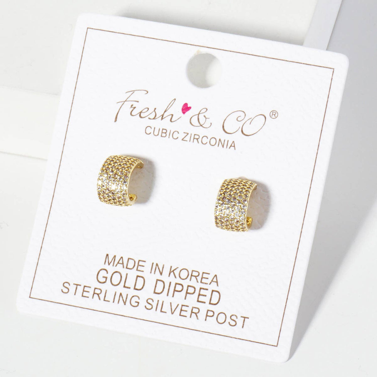 Micro-Pave-Set 12mm Open Huggie Hoop Earrings