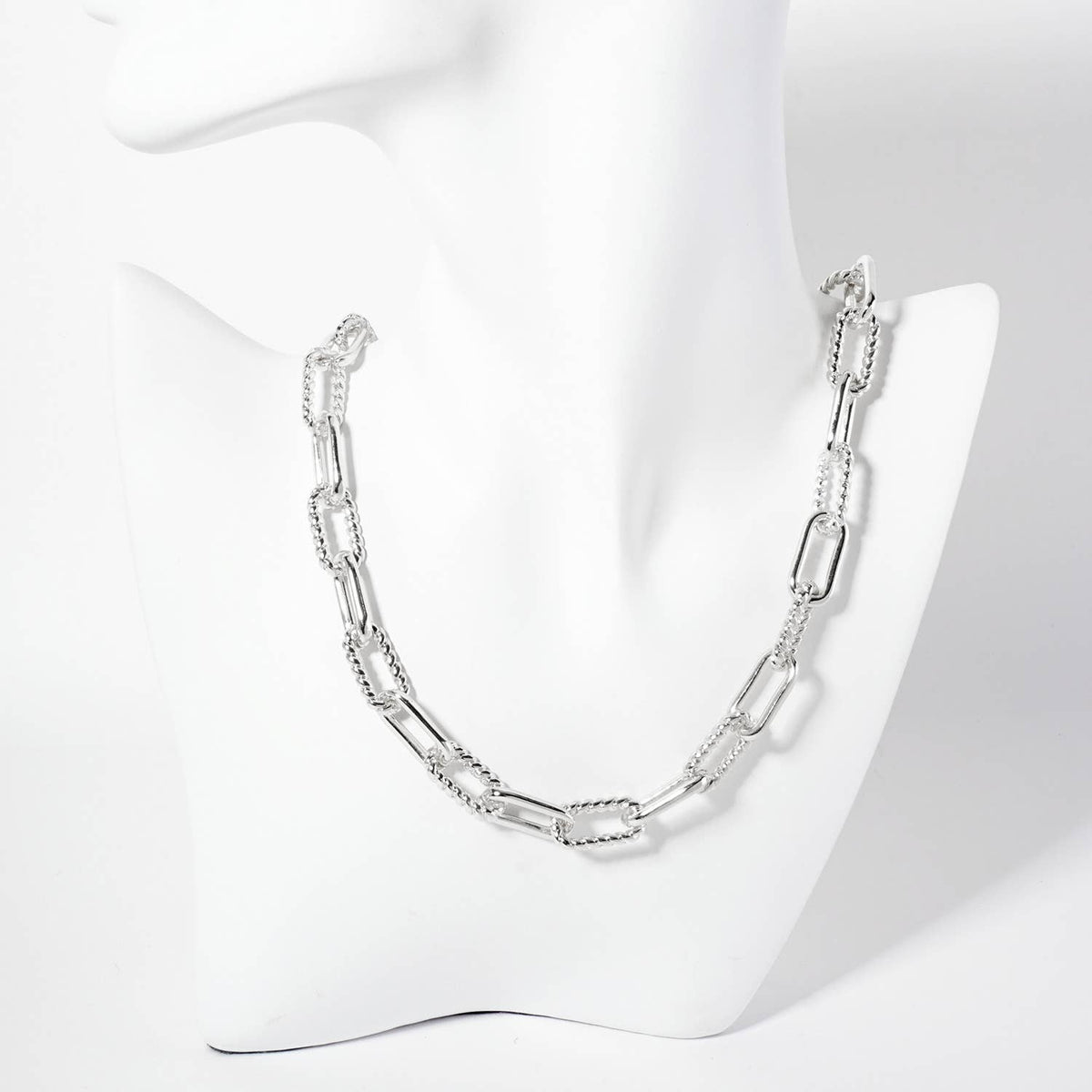 18K-Gold-Dipped Textured 19mm Chain Necklace