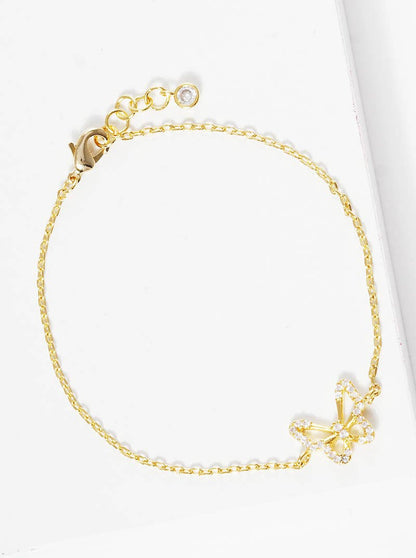 Dainty Pave Butterfly Chain Bracelet