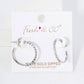 20mm Hoop Earrings with Half CZ Stone Accents Earring