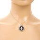 Gold Plated Fleur De Lis Circle Pendant Necklace