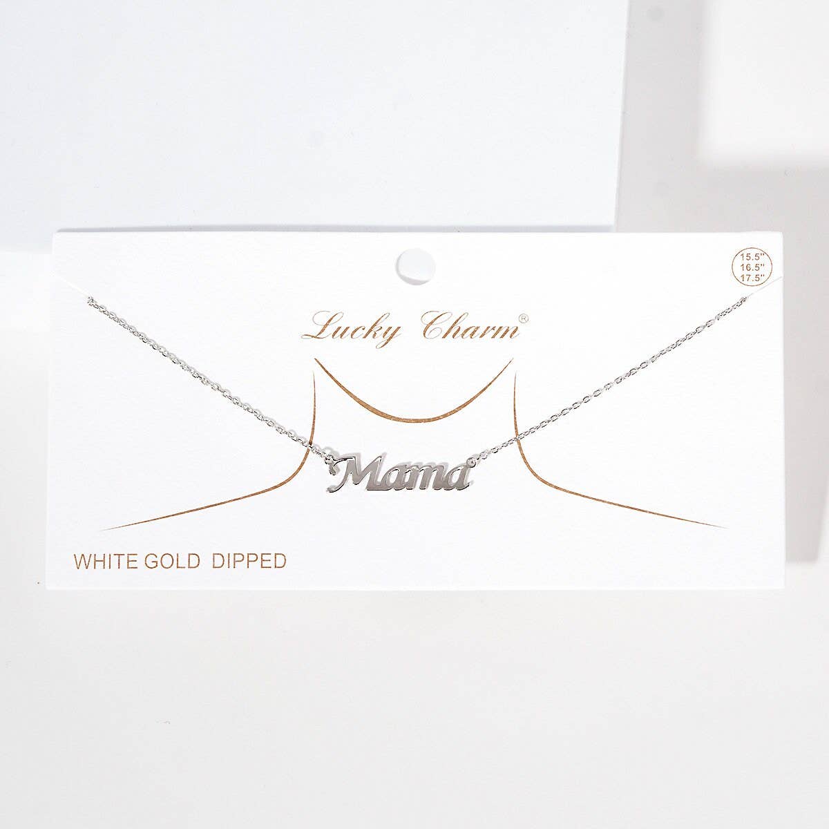 Gold Plated Script Letter Mama Necklace