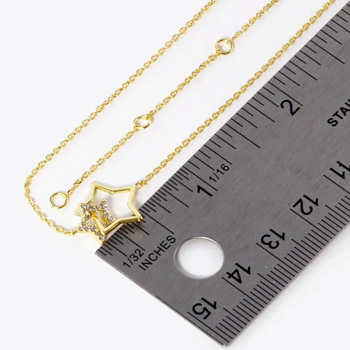 Interlocking Double Star Pendant Necklace