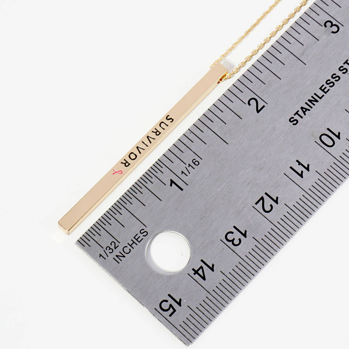 "SURVIVOR" Vertical Bar Necklace