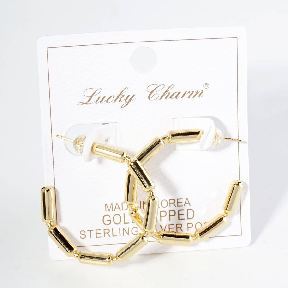 30MM CHAIN HOOP EARRINGS / 18K GOLD DIPPED