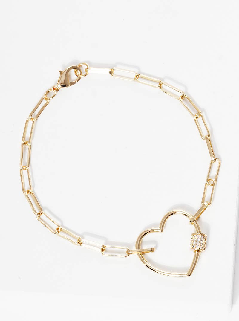 Minimalist Heart Carabiner Chain Bracelet