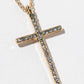 Long Crystal Cross Pendant Necklace – Full-Pavé Cross