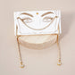 8mm Round Bezel-Set 18K-Gold-Dipped 3mm Crystal Face-Chain