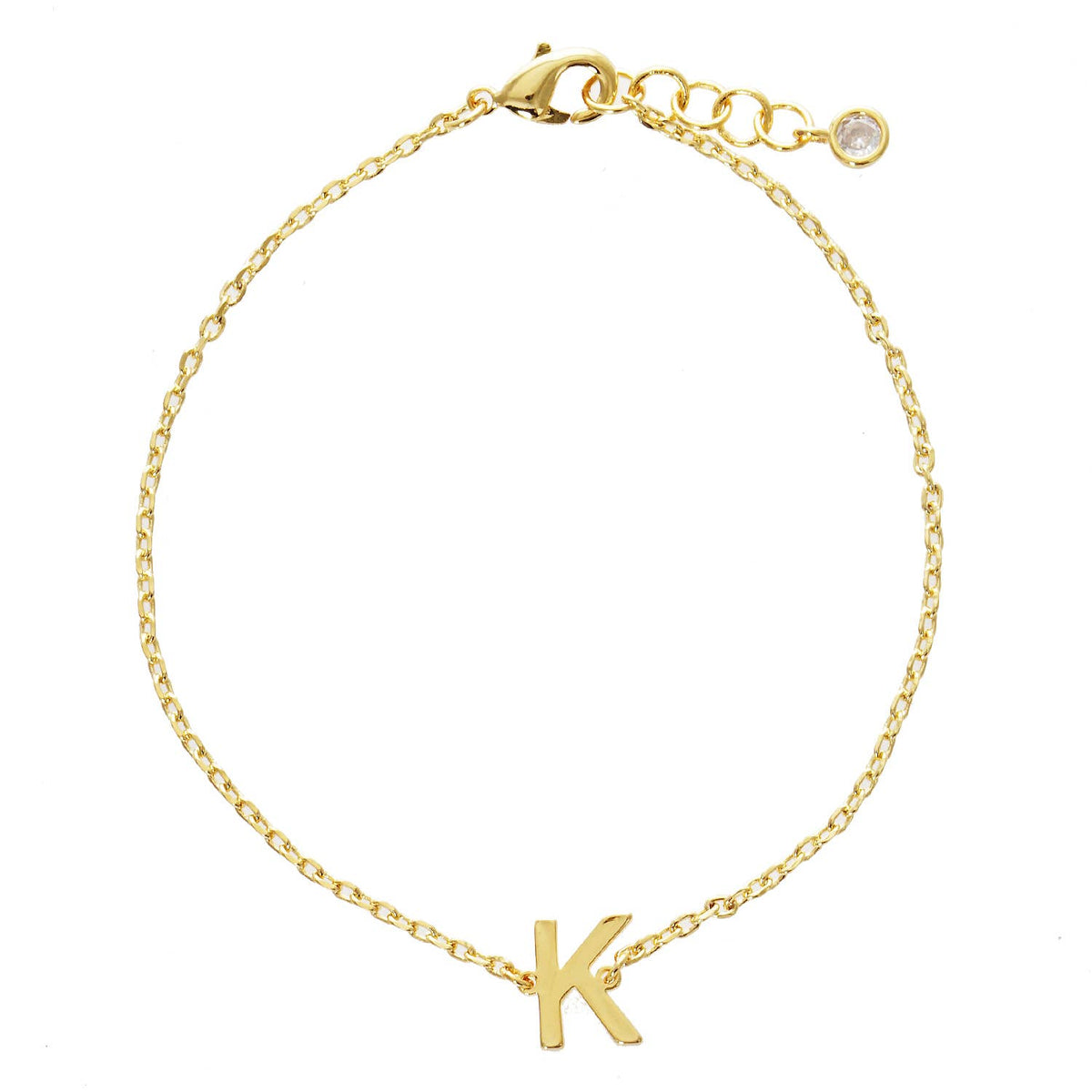 Gold Plated Initial Letter Bracelet