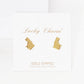 Gold Plated Cat Stud Earrings