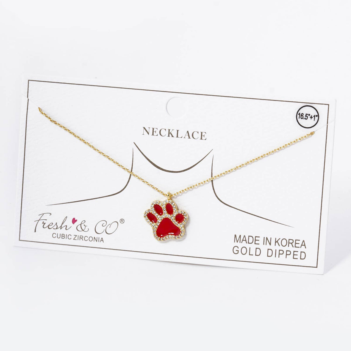 Game Day Enamel Paw Pendant Necklace.