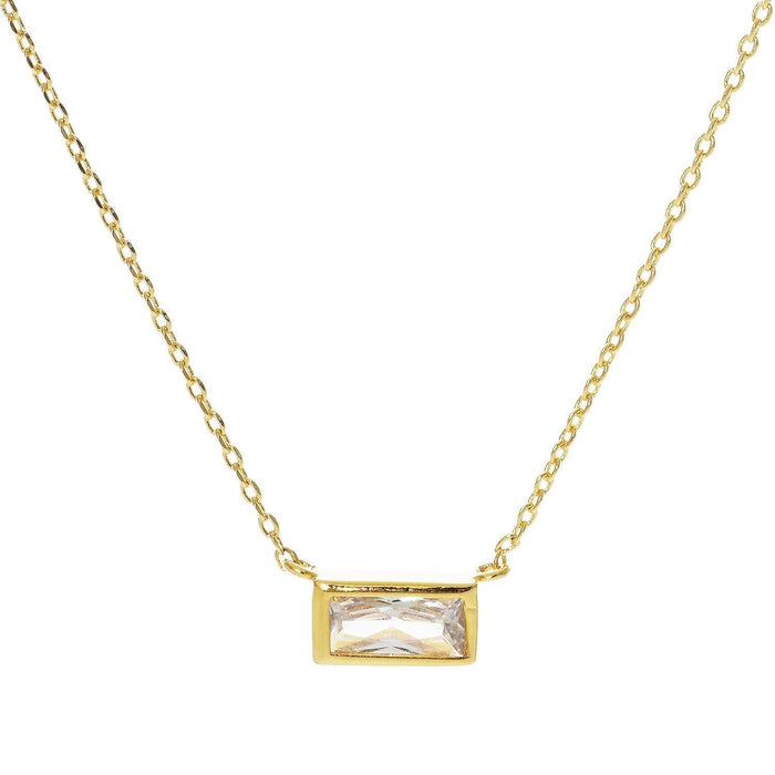 Gold Plated Baguette Necklace